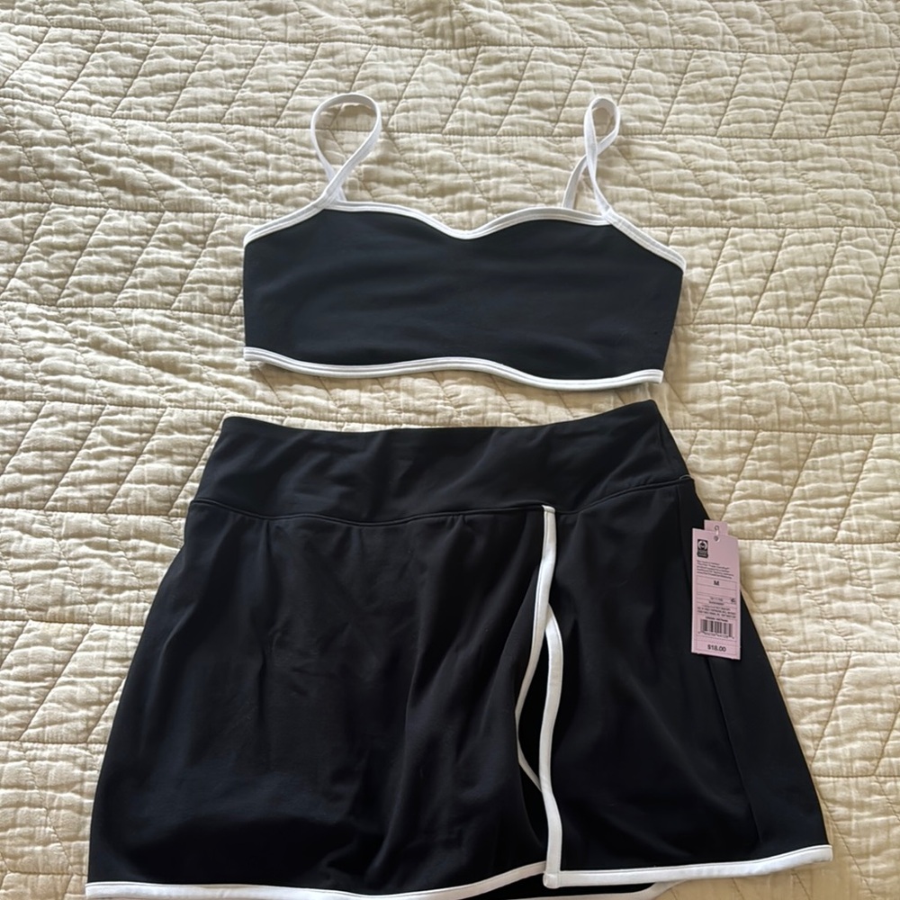 Wild Fable Black and White Skirt Set